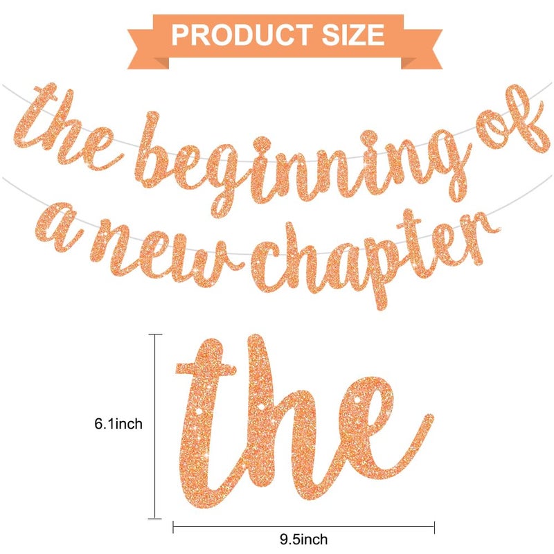 بيشيدا BEISHIDA جليتر برتقالي فاتح بداية فصل جديد، كتاب وداع مُجهز مسبقًا تحت عنوان حفلة الانتقال إلى منزل جديد، زينة تهانينا، إكليل حفلة الذهاب بعيدًا، لافتة التخرج 2025، لوازم التقاعد - Image 2